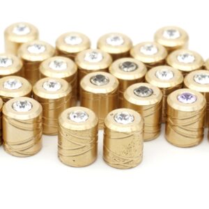 Endkappe Messing 8mm mit Preciosa Crystal B-Ware 25 Stück Mix-Pack