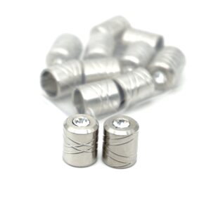 Endkappe V4A Edelstahl 8mm mit Preciosa Crystal B-Ware 10er Pack