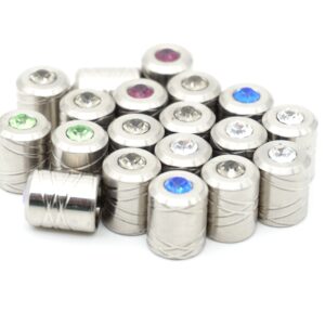 Endkappe V4A Edelstahl 8mm mit Preciosa Crystal B-Ware 19 Stück Mix-Pack